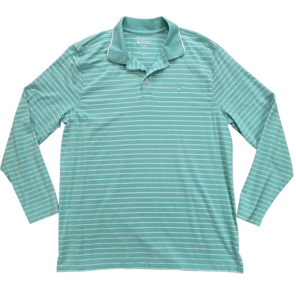 Coolibar Men's Coppitt Long‎ Sleeve Weekend Polo Shirt Upf Sun Protection 50+ Lg - Picture 1 of 8